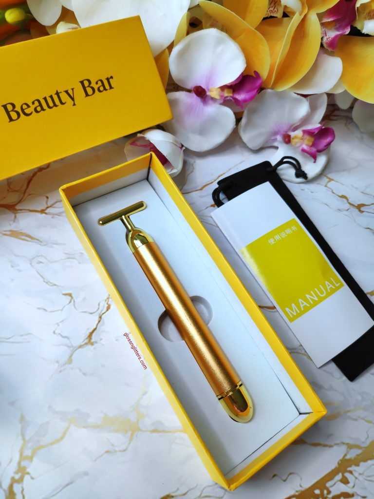 24K Gold Beauty Bar Massager – Electric Facial Massage Roller