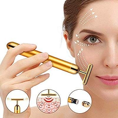 24K Gold Beauty Bar Massager – Electric Facial Massage Roller